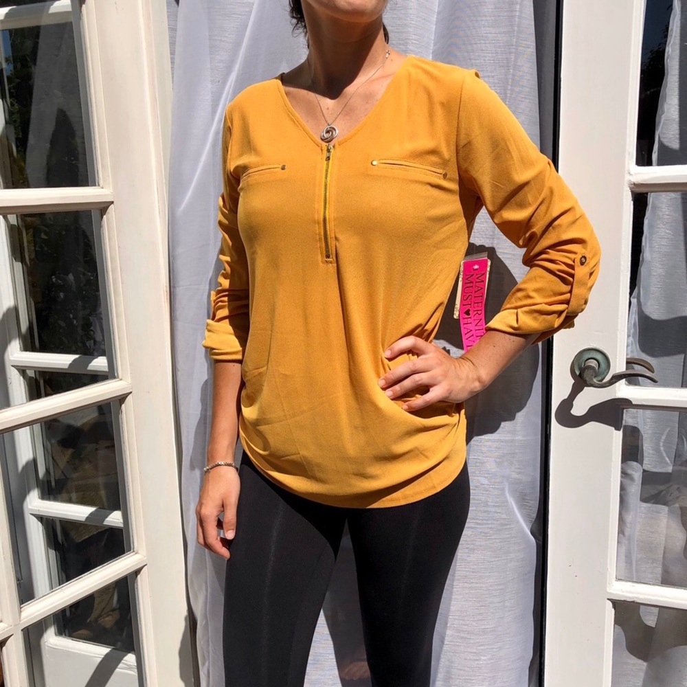 Mustard yellow maternity top